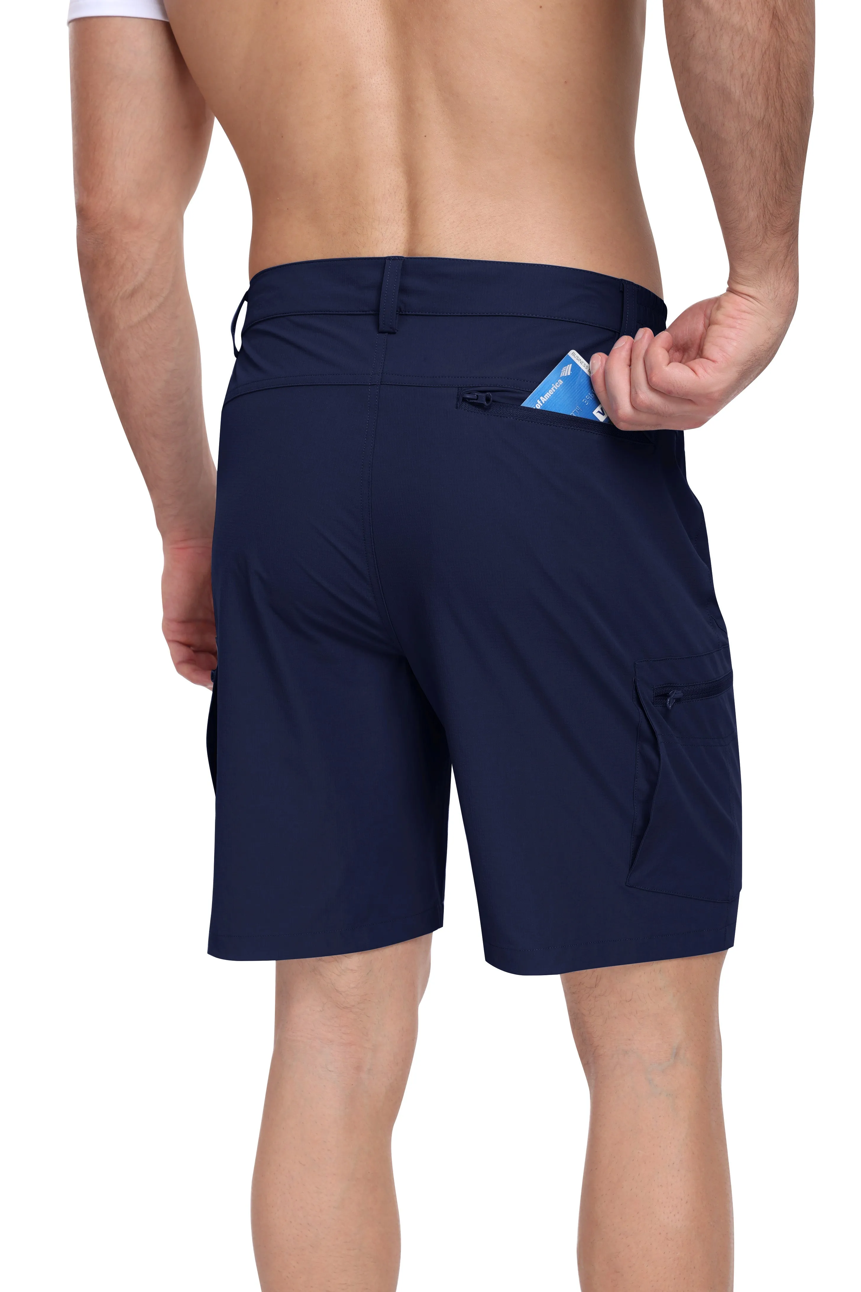 Men's summer outdoor casual solid color hiking shorts