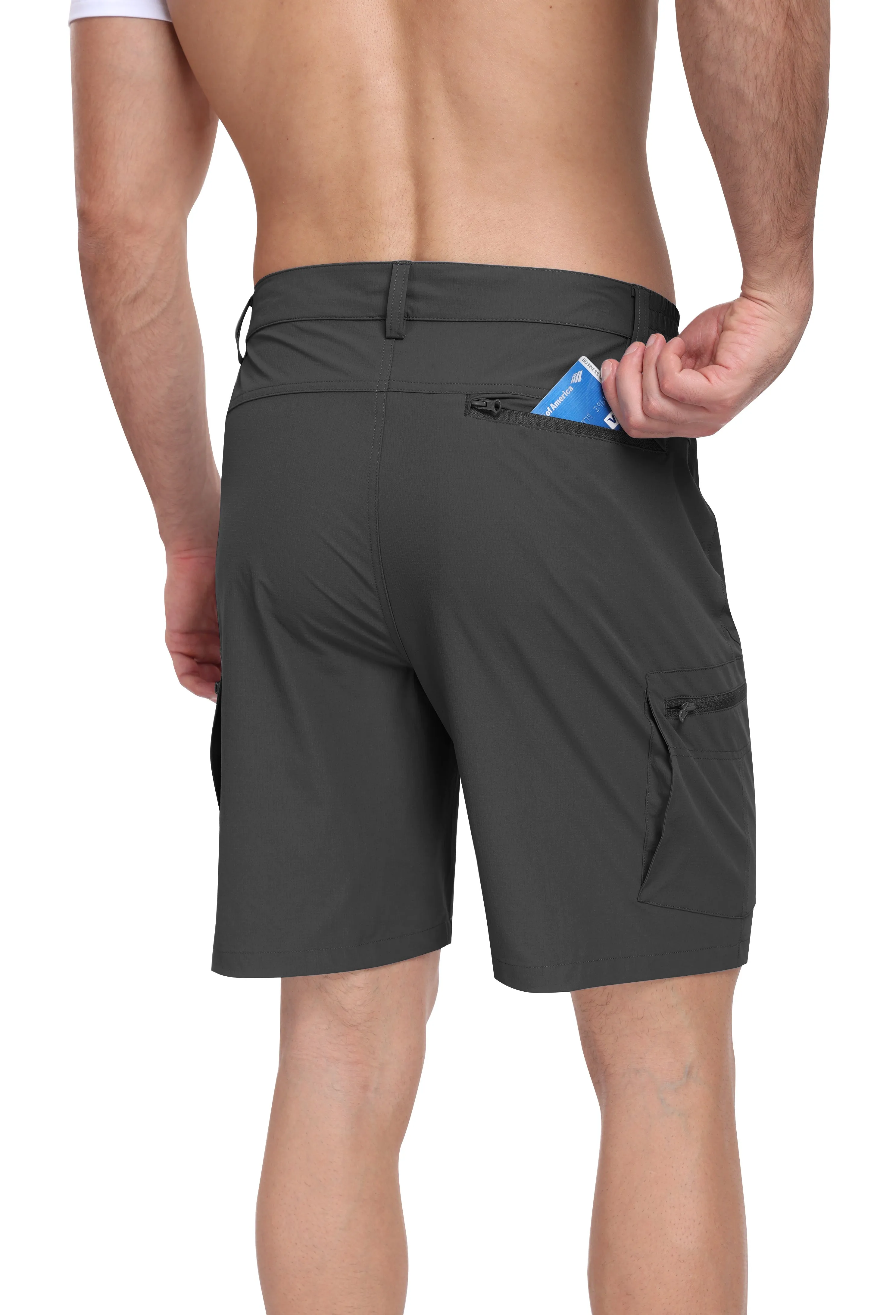 Men's summer outdoor casual solid color hiking shorts