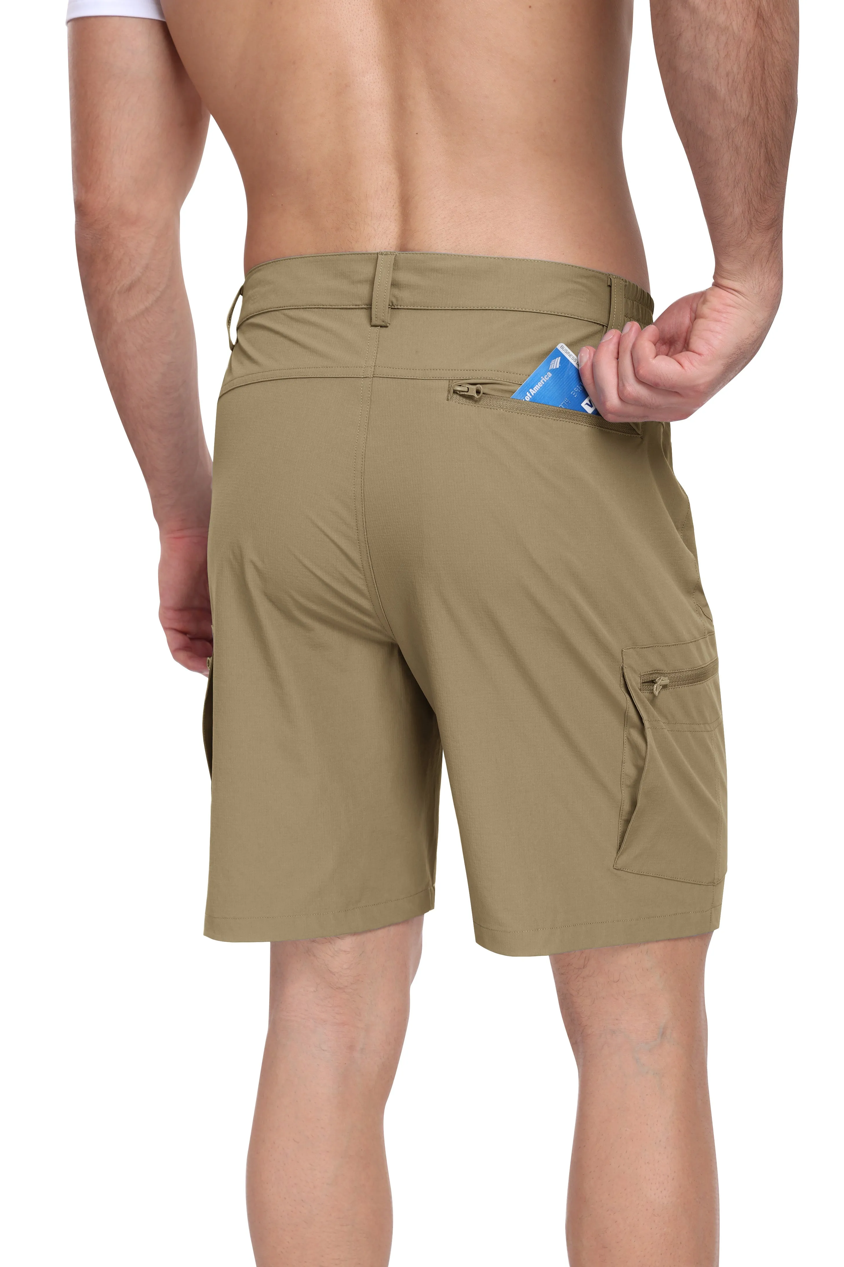 Men's summer outdoor casual solid color hiking shorts