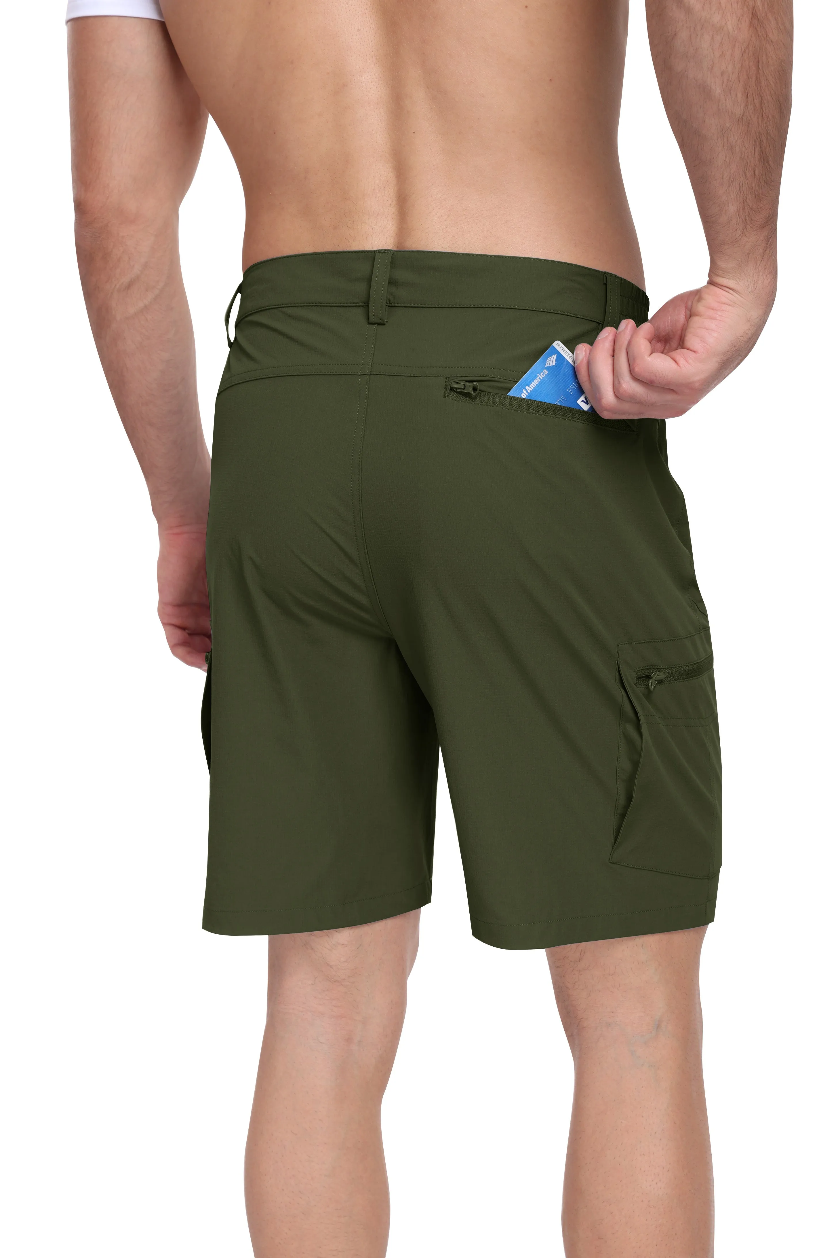 Men's summer outdoor casual solid color hiking shorts