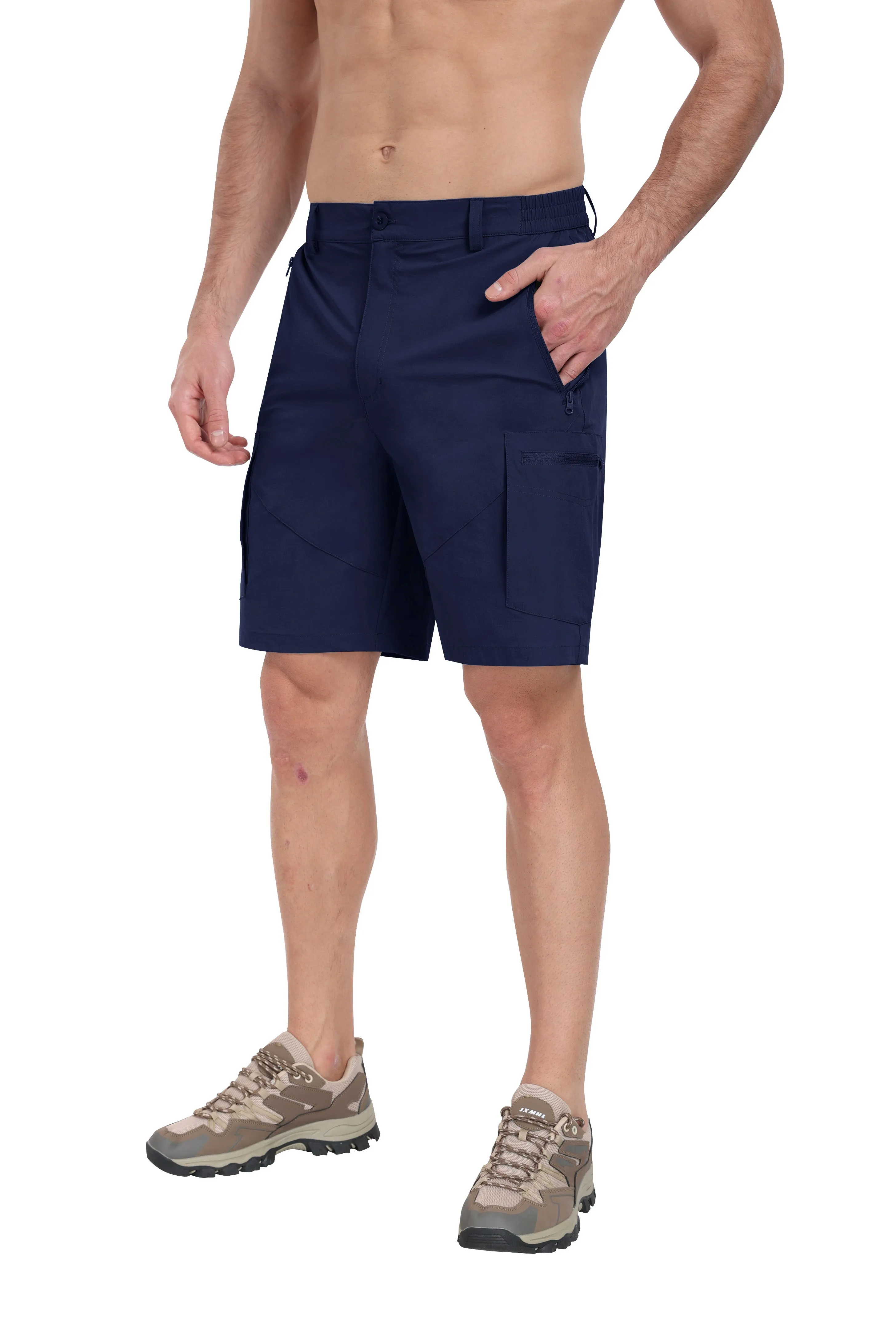 Men's summer outdoor casual solid color hiking shorts