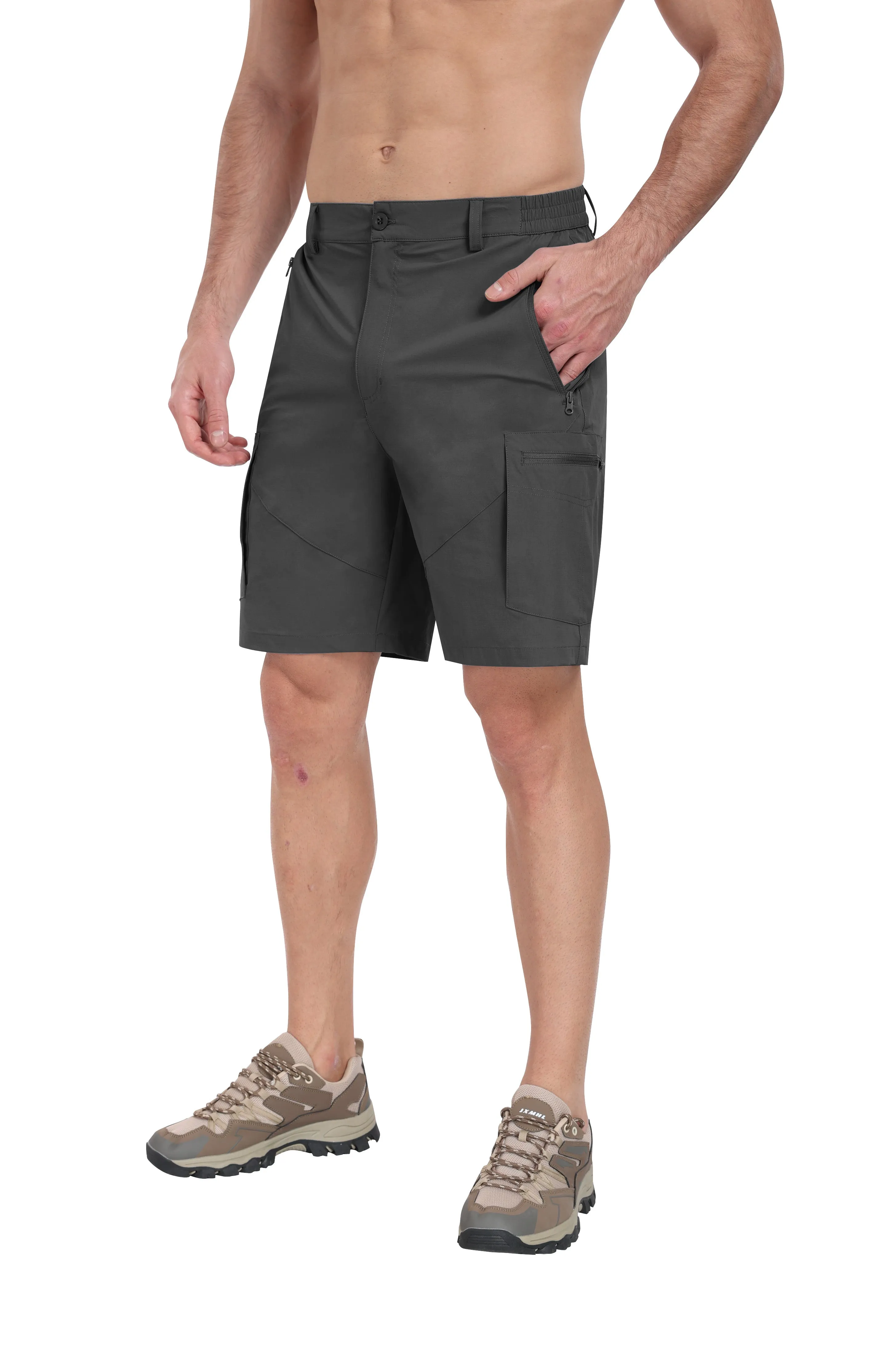 Men's summer outdoor casual solid color hiking shorts