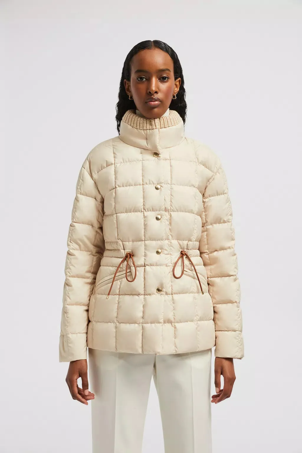 MONCLER ANTIGONE SHORT DOWN JACKET LIGHT BEIGE