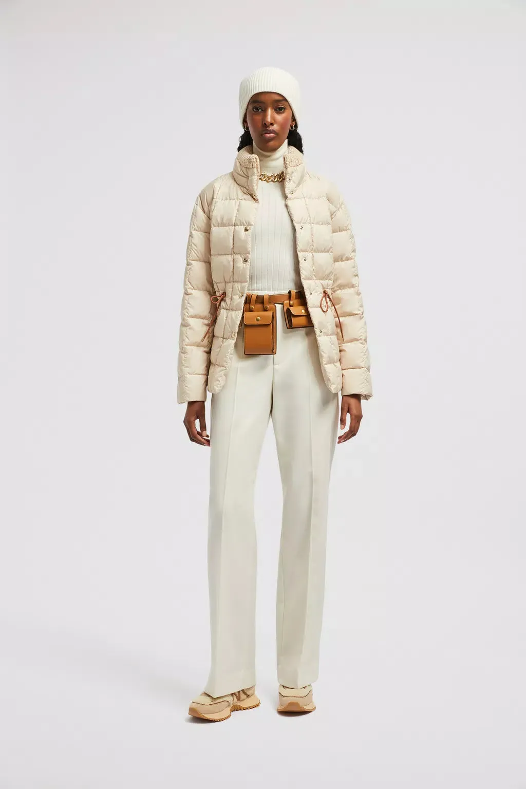 MONCLER ANTIGONE SHORT DOWN JACKET LIGHT BEIGE