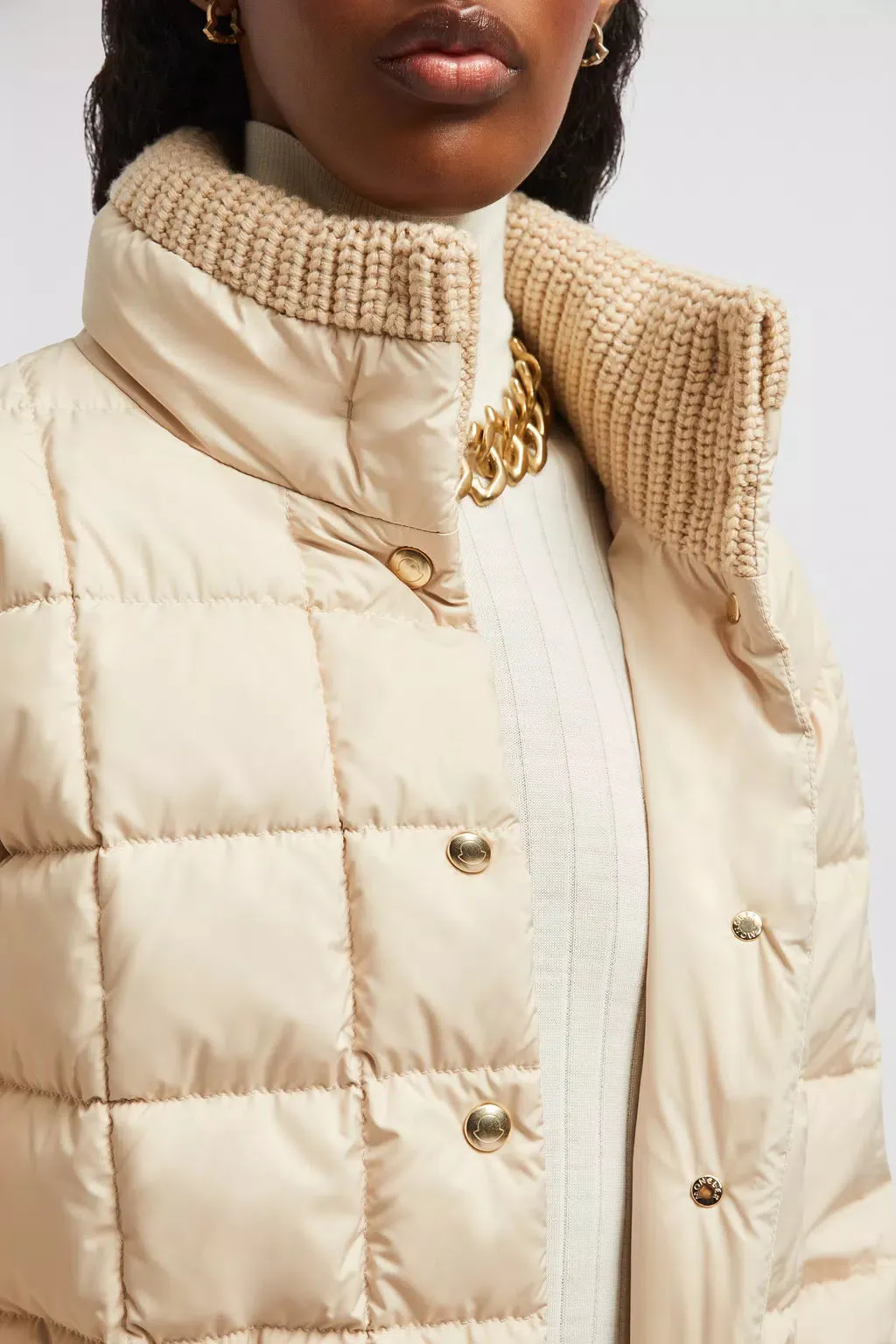 MONCLER ANTIGONE SHORT DOWN JACKET LIGHT BEIGE