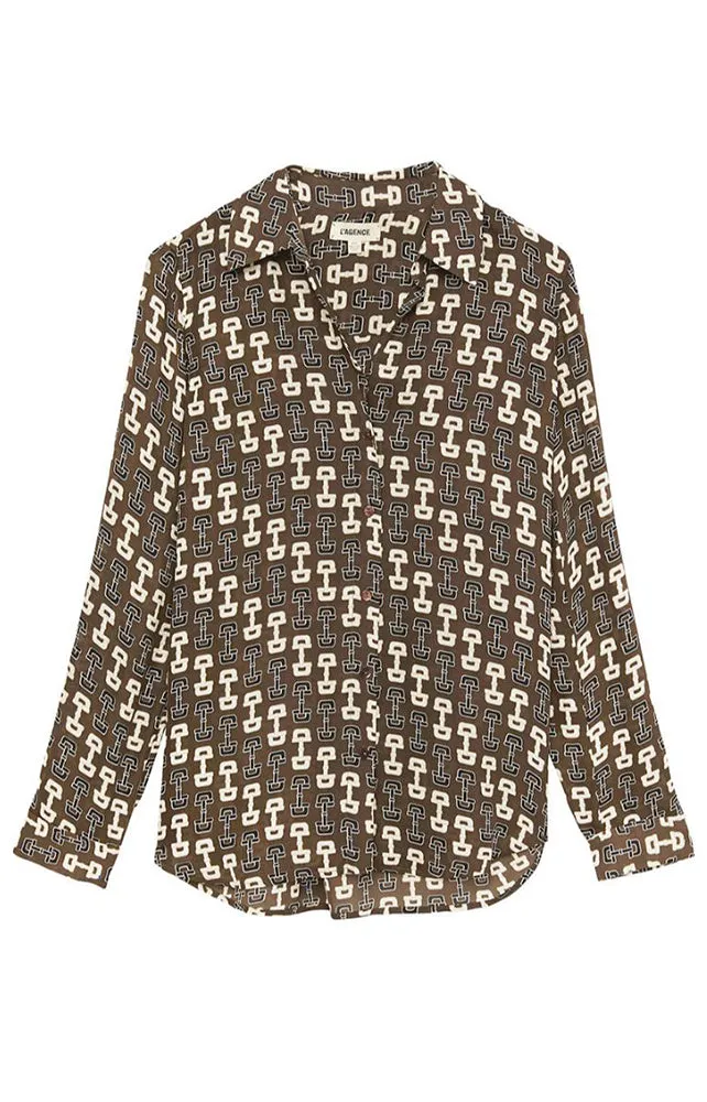 Nina Long Sleeve Blouse Ivory Carafe Buckles