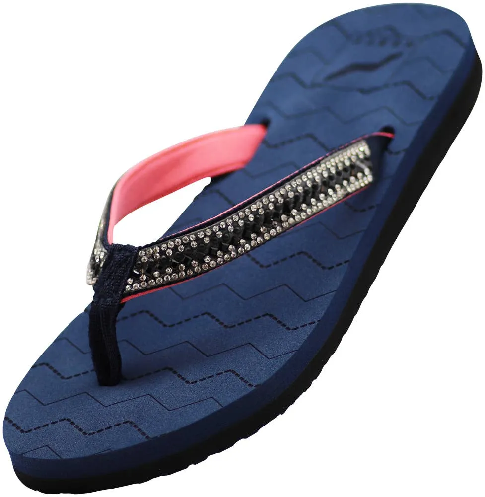 Norty WOMENS 5-10 SANDAL FLIP FLOP NAVY   12054