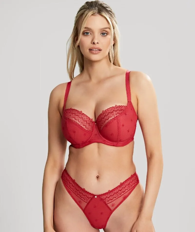 Panache Blossom Balconnet Bra - Raspberry