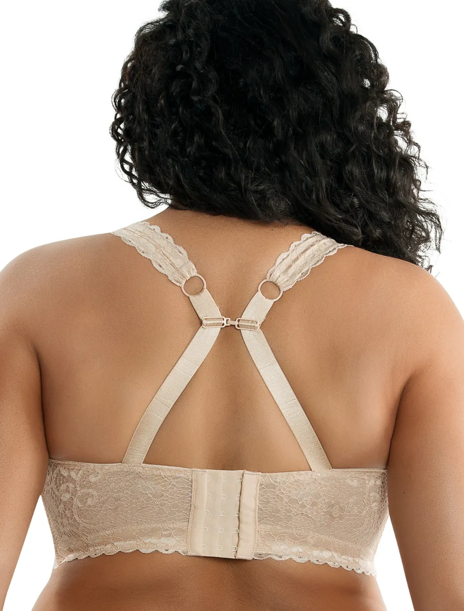 Parfait Adriana Bra Wirefree Bralette, Bare | Beige Parfait Non-Wired Bralette | Beige Lace Bralette | Beige Lounge Bra