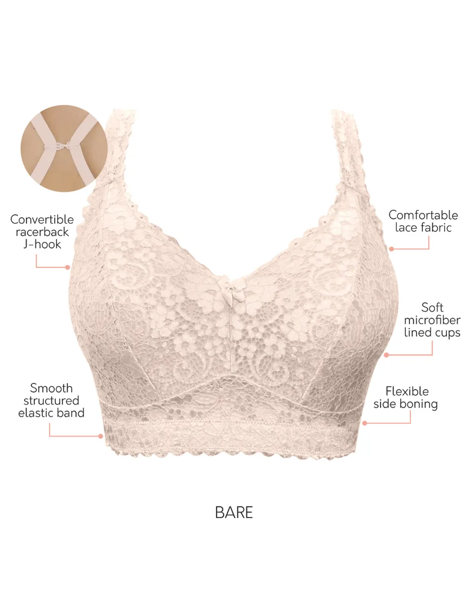 Parfait Adriana Bra Wirefree Bralette, Bare | Beige Parfait Non-Wired Bralette | Beige Lace Bralette | Beige Lounge Bra