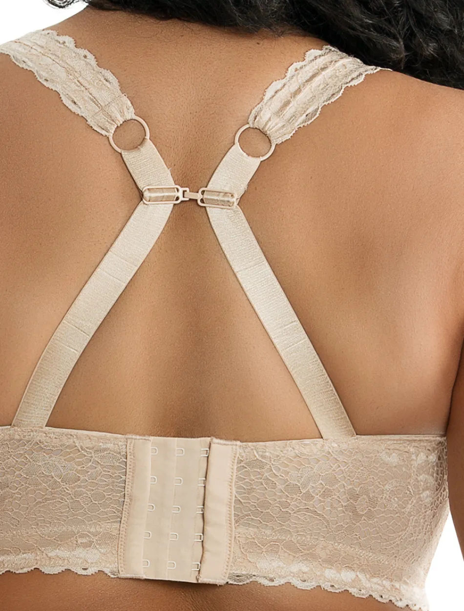 Parfait Adriana Bra Wirefree Bralette, Bare | Beige Parfait Non-Wired Bralette | Beige Lace Bralette | Beige Lounge Bra
