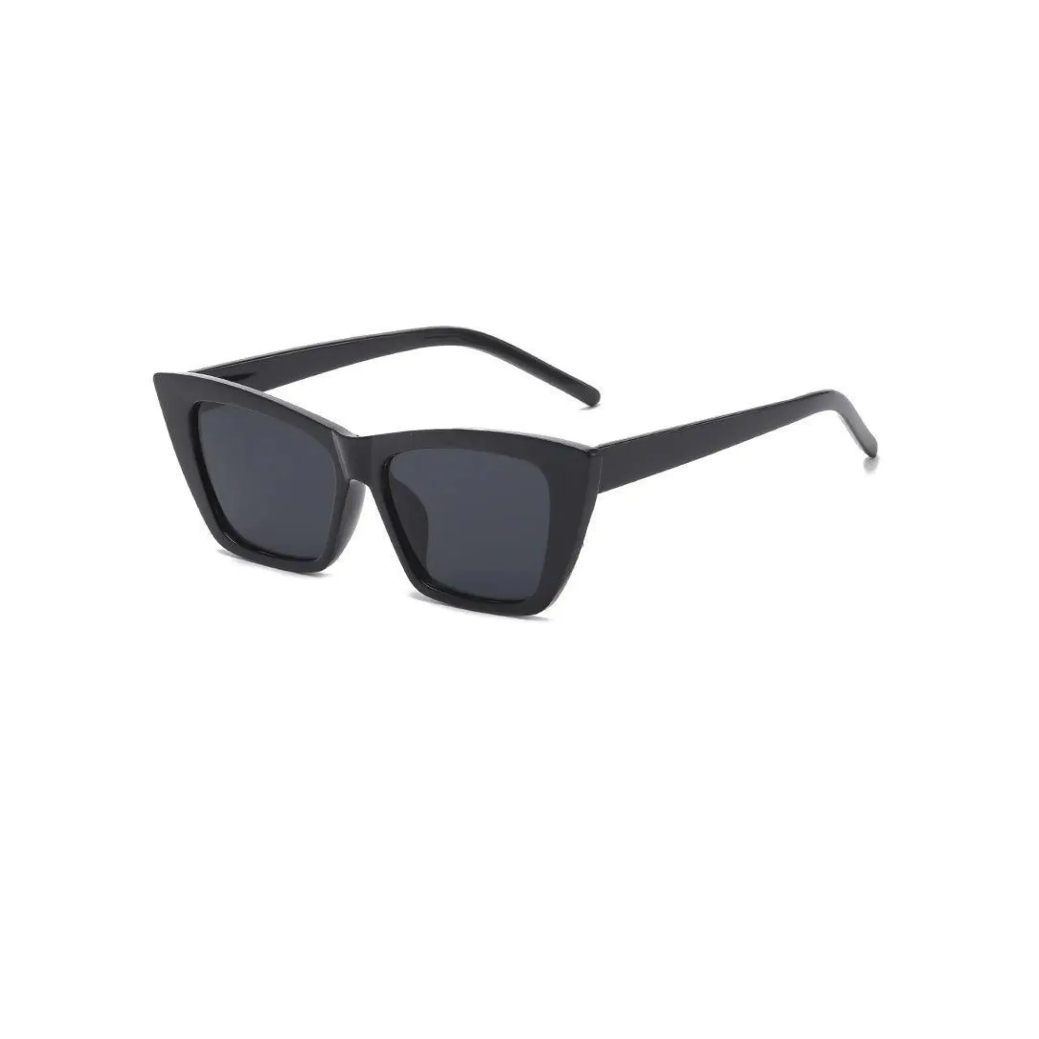 PARIS - Classic Black Rectangular Cat-Eye Sunglasses
