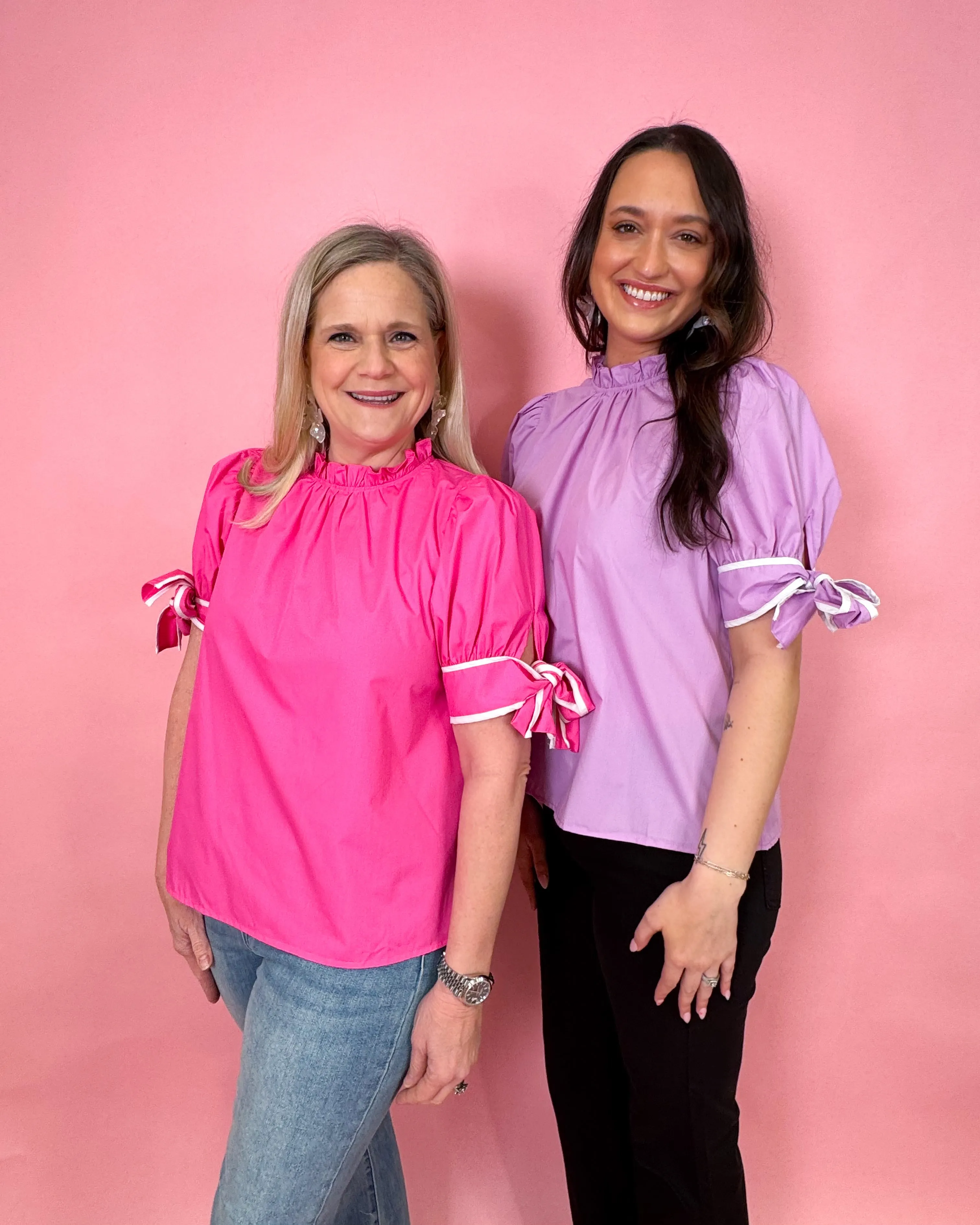 Penny Lane Spring Bow Top | Pink