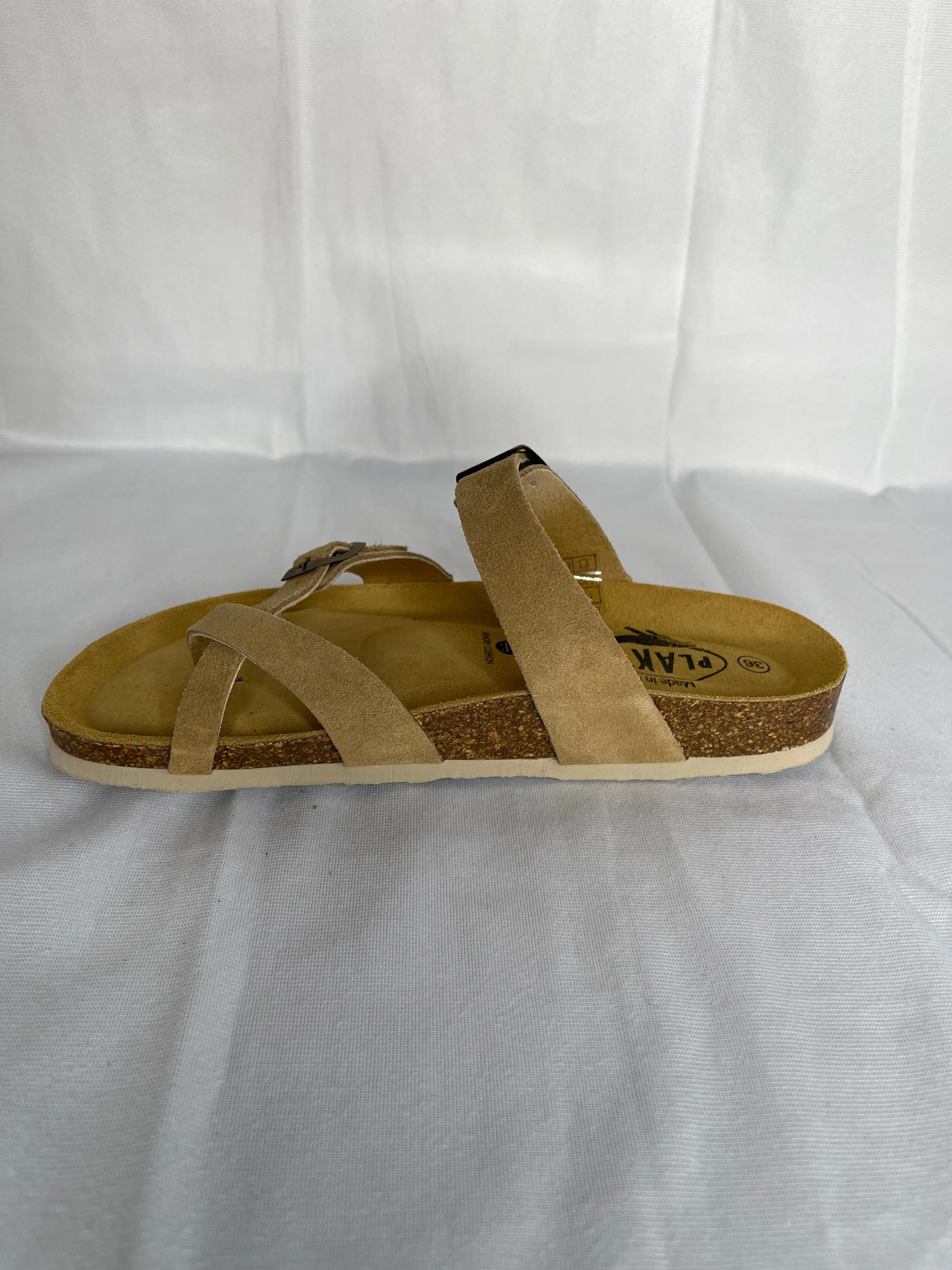 Plakton 181032 Savannah Mushroom Womens Casual Comfort Leather Sandals