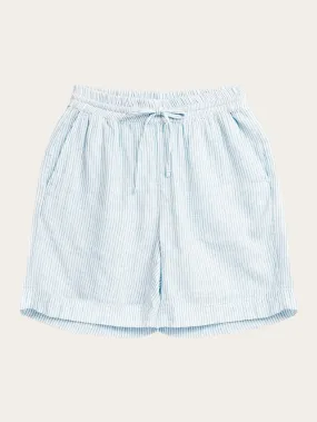 POSEY wide mid-rise double faced stripe shorts - GOTS/Vegan - Blue stripe