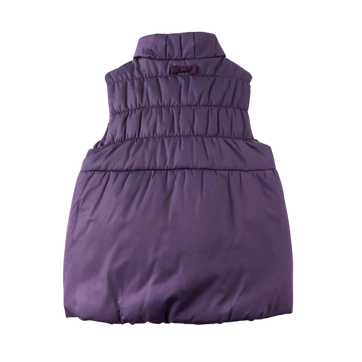 Puffer Vest with Frills and Ribbon-Shaped Pockets