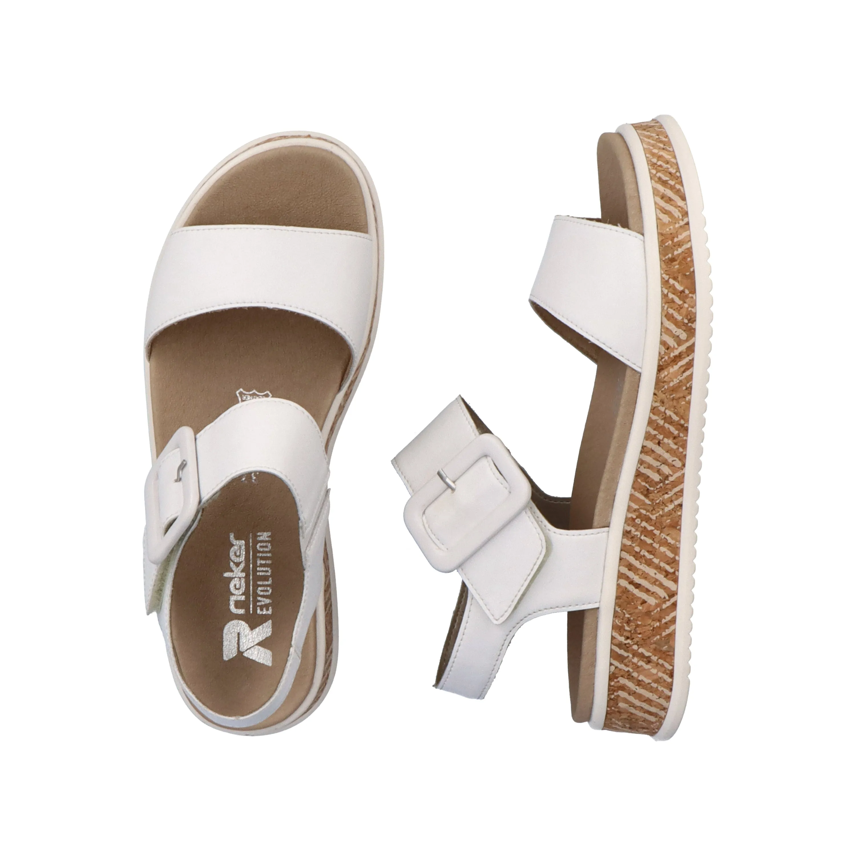 Rieker R-Evolution W0800-80 White Womens Casual Comfort Slingback Sandal