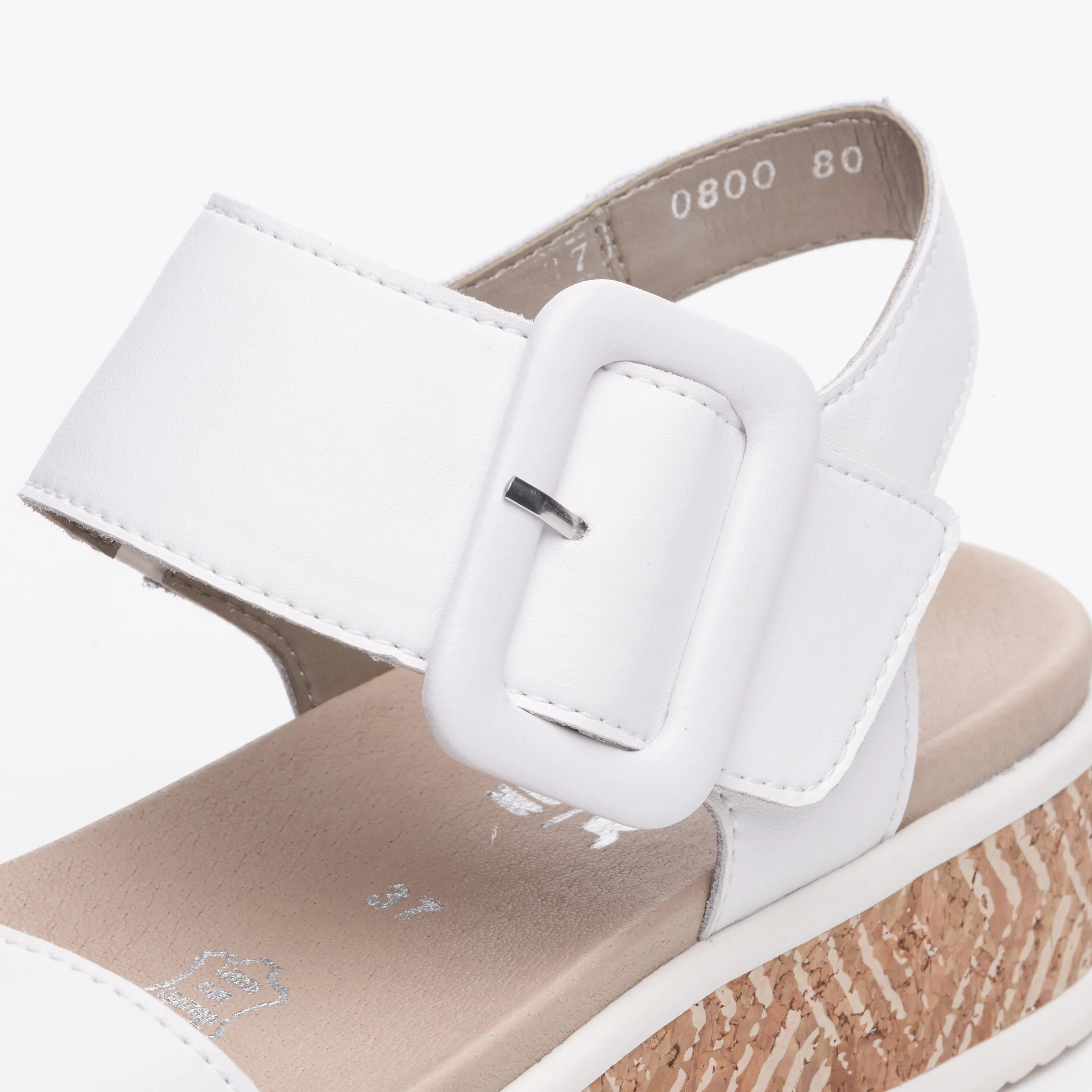 Rieker R-Evolution W0800-80 White Womens Casual Comfort Slingback Sandal