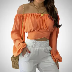 Sabrina Off-Shoulder Long Sleeve Top
