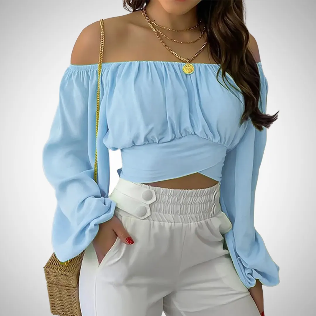 Sabrina Off-Shoulder Long Sleeve Top