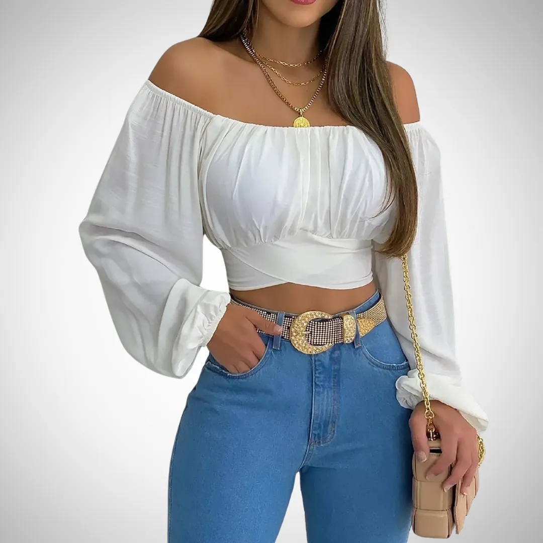 Sabrina Off-Shoulder Long Sleeve Top