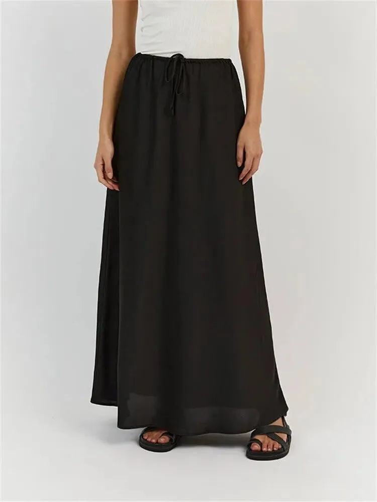 Satin Loose Lace-up Skirt - 7 Colours