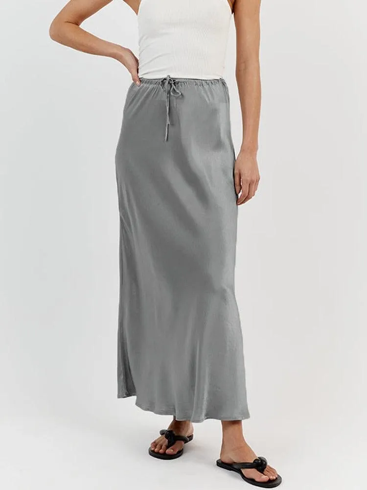 Satin Loose Lace-up Skirt - 7 Colours