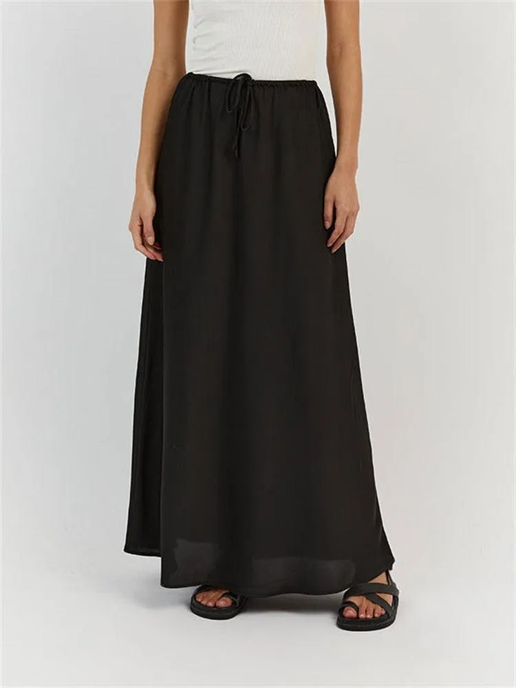 Satin Loose Lace-up Skirt - 7 Colours