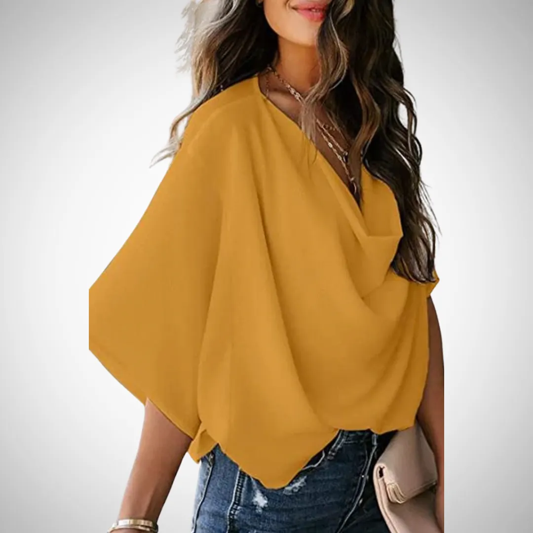 Tamara Casual V-Neck Patchwork Top
