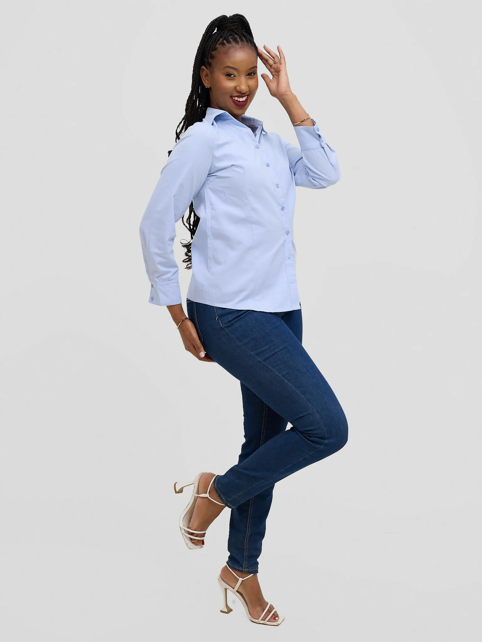The Fashion Frenzy Blouse Top - Blue