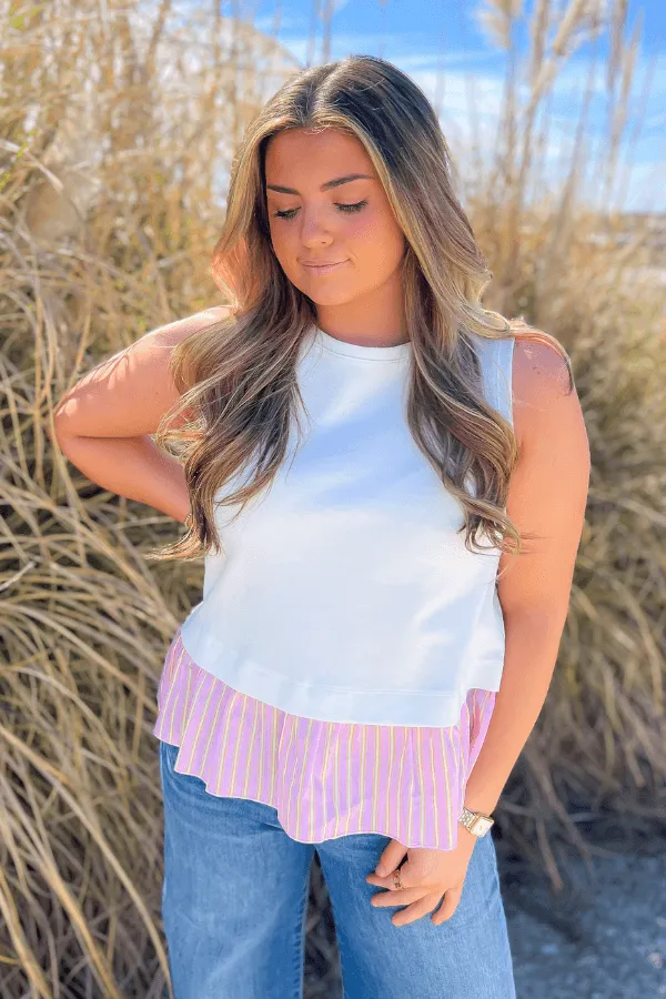 The Fun Of It White & Pink Tank Top
