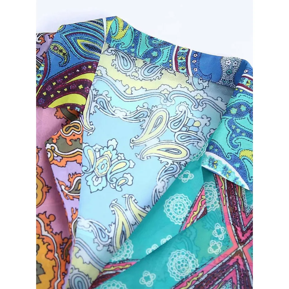 Vintage Floral Print Blouses