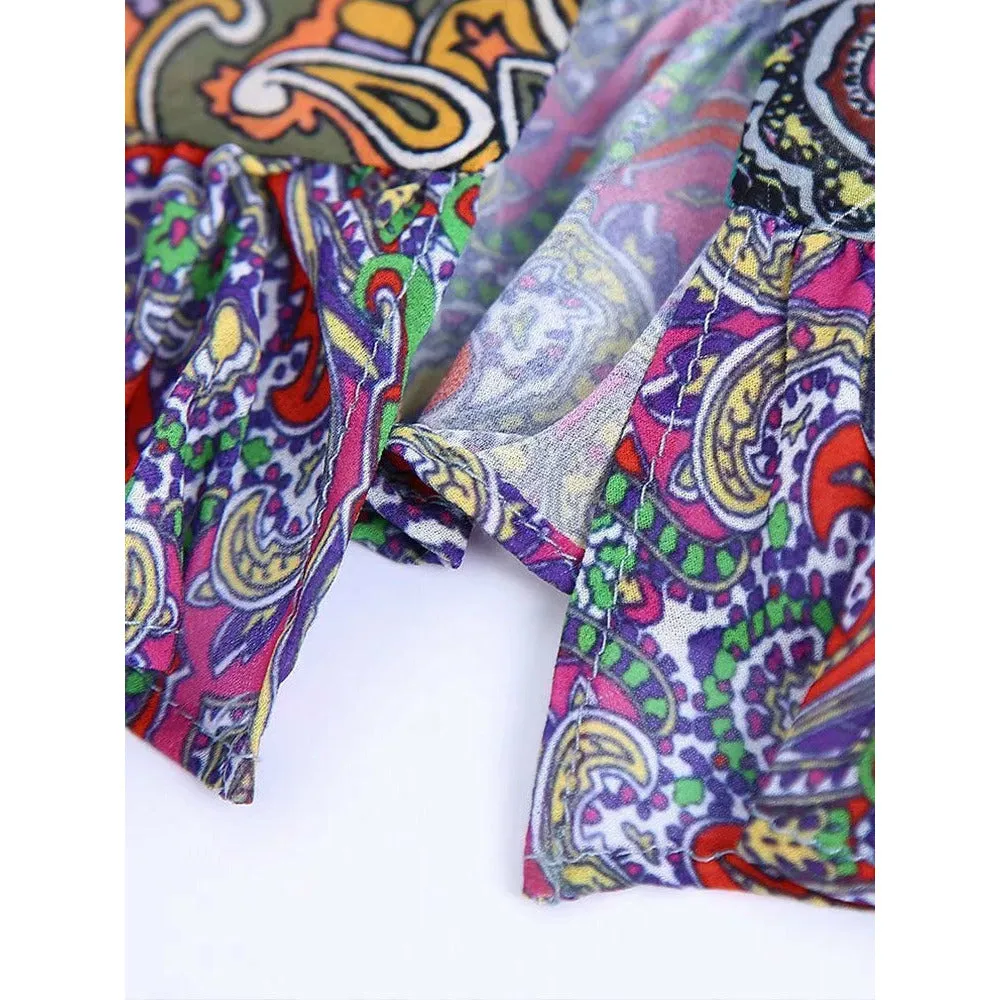 Vintage Floral Print Blouses