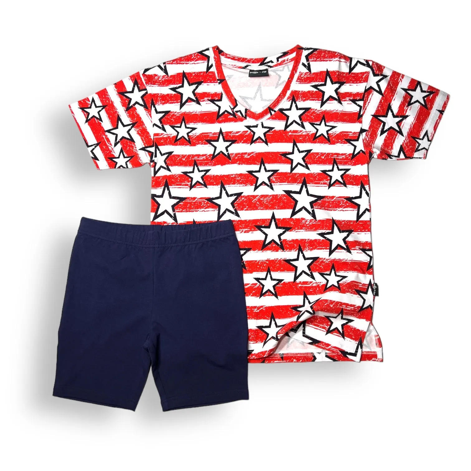 WOMANS BIKER SHORT SET- Stars   Stripes