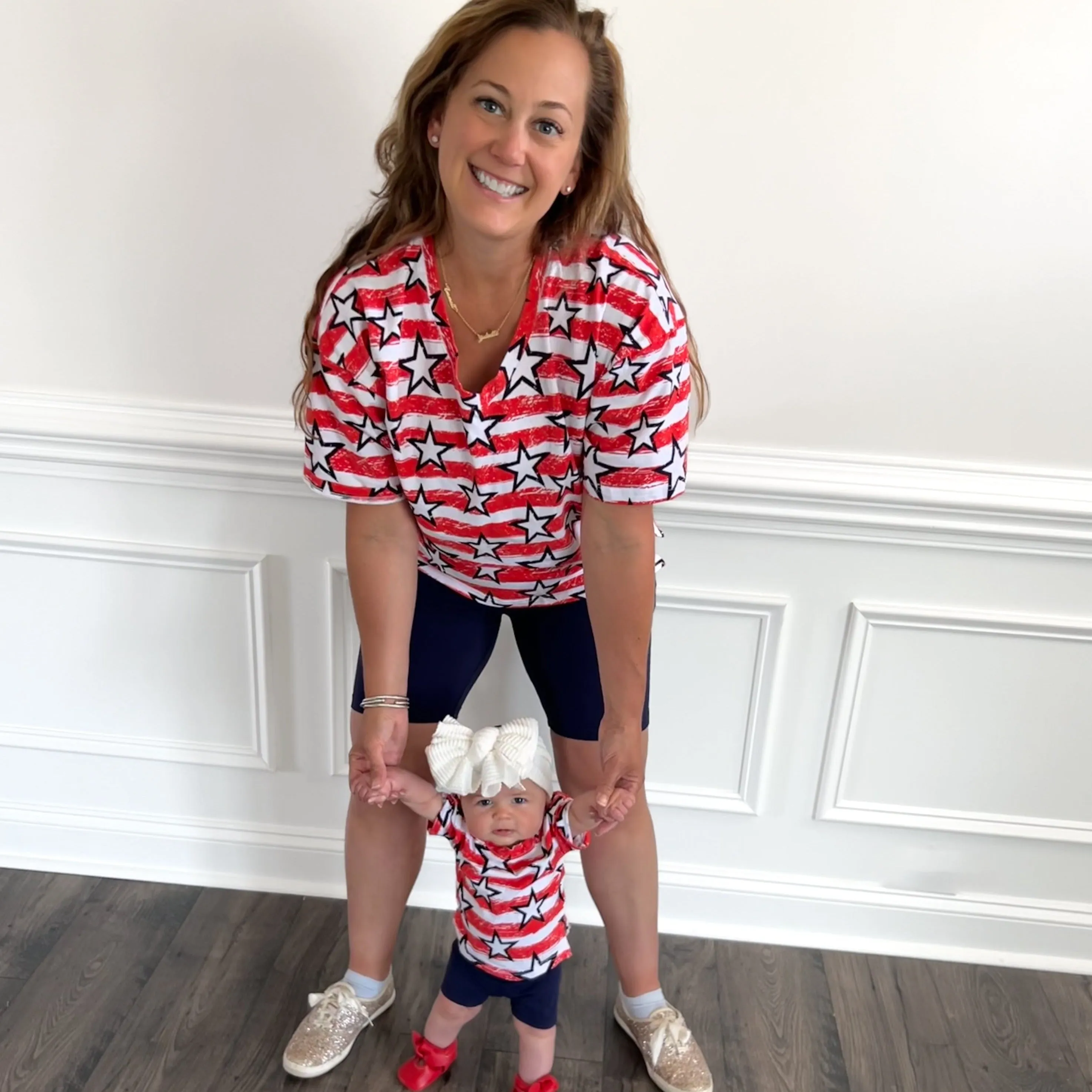 WOMANS BIKER SHORT SET- Stars   Stripes