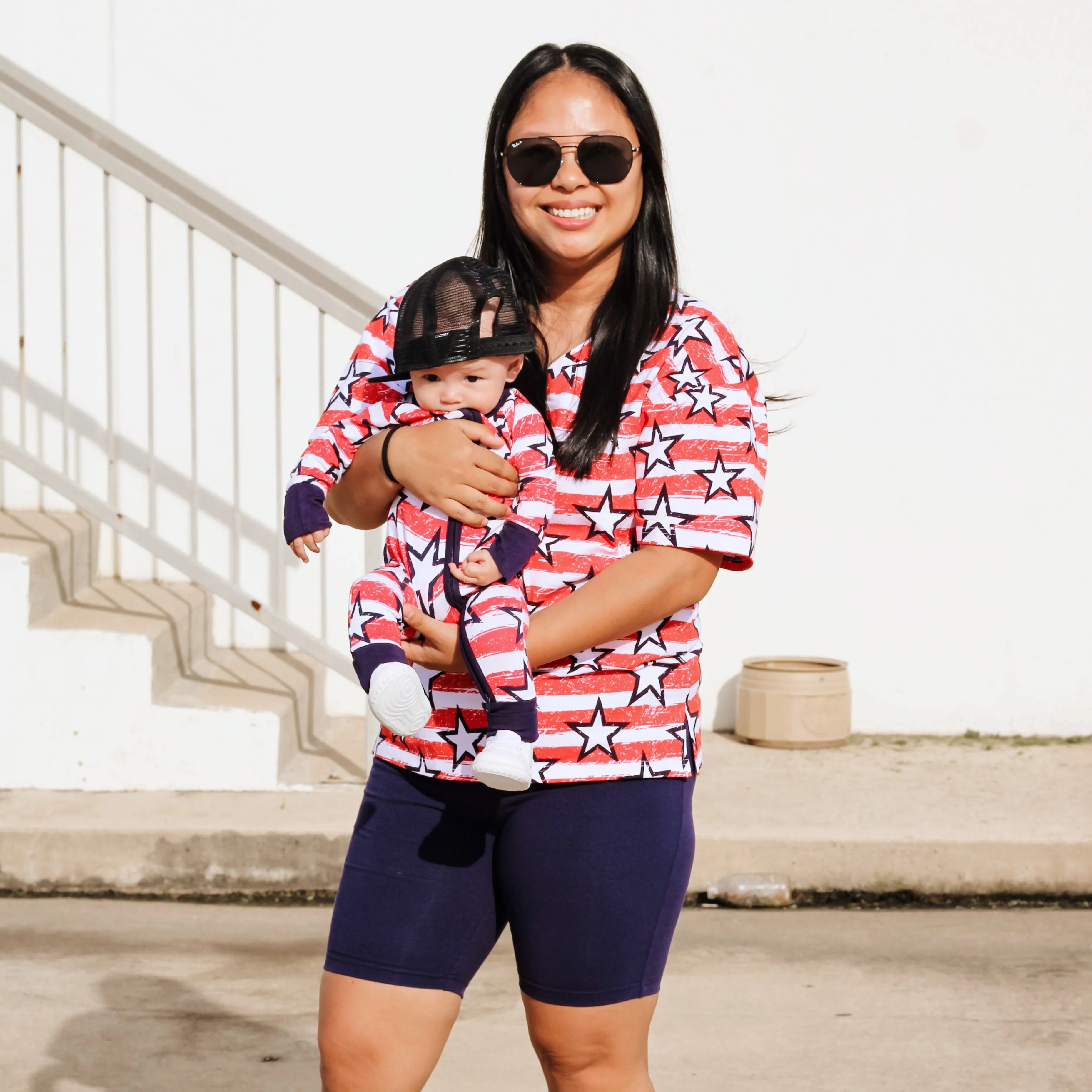 WOMANS BIKER SHORT SET- Stars   Stripes
