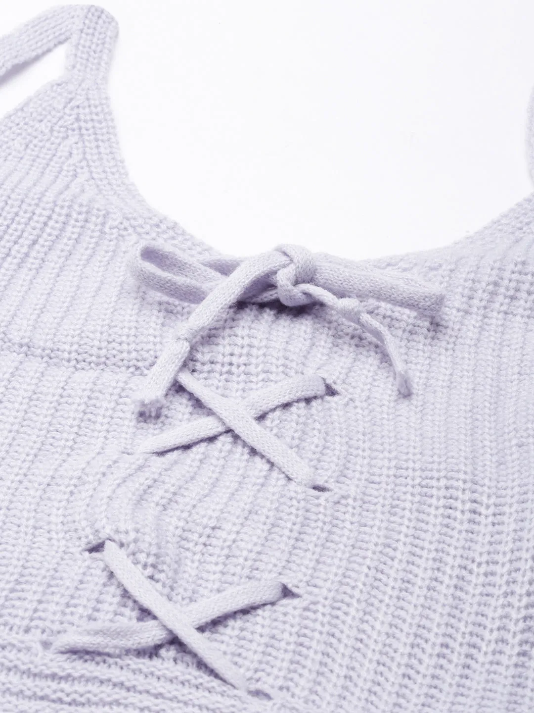 Women Lavender Textured Crop Top