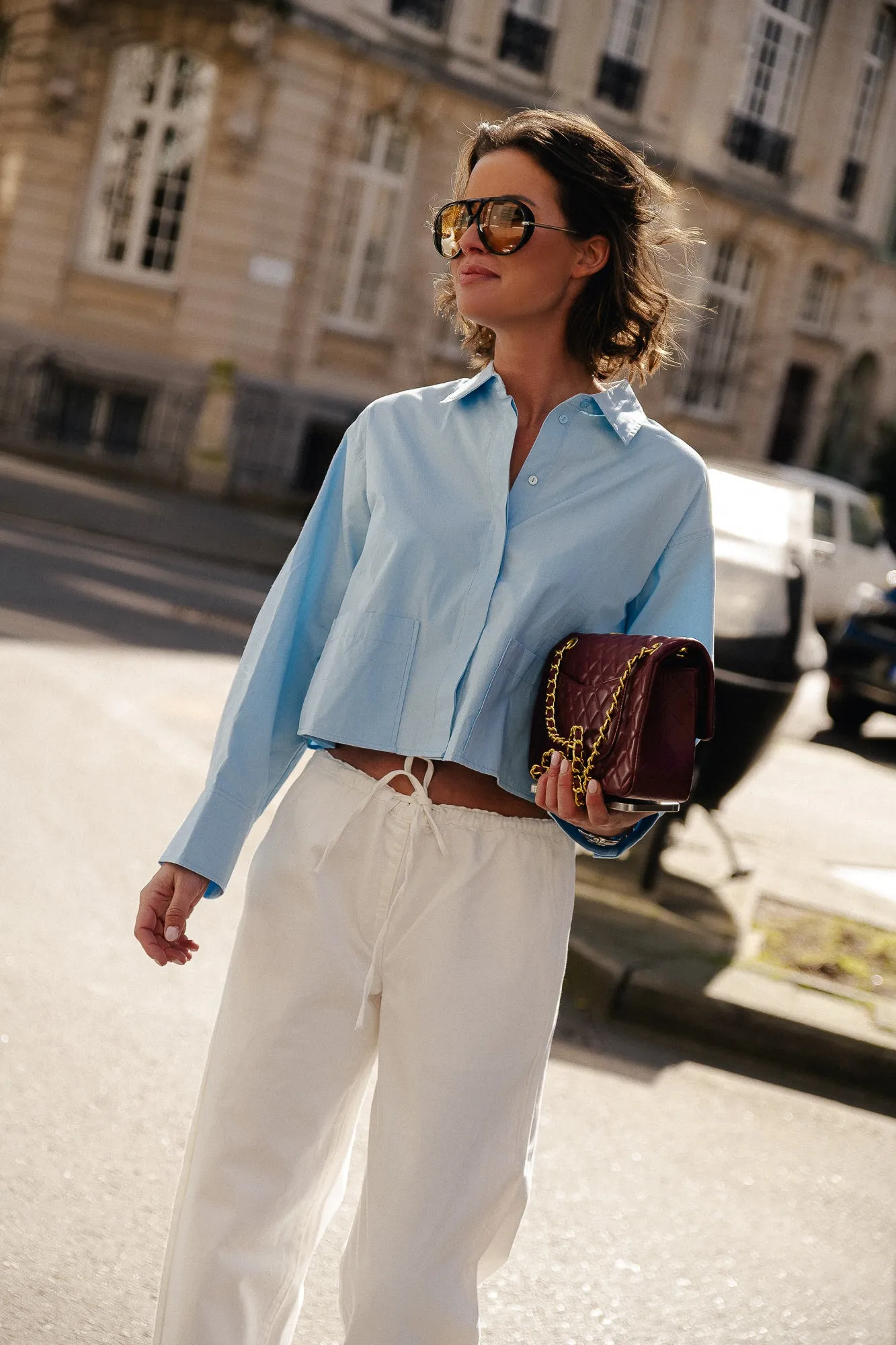 YASLee LS short shirt clear sky