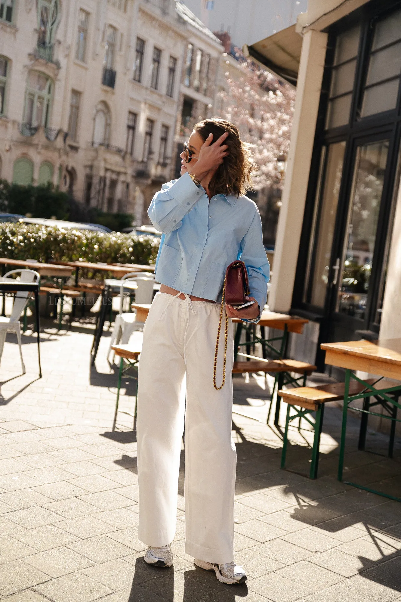 YASLee LS short shirt clear sky
